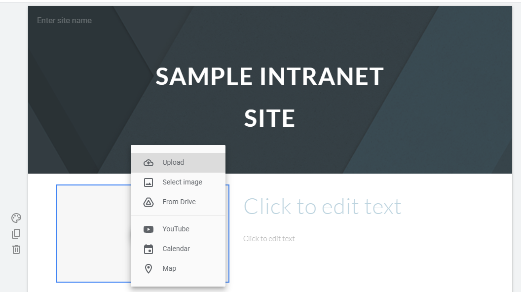Adding Images to your Intranet - Google Site