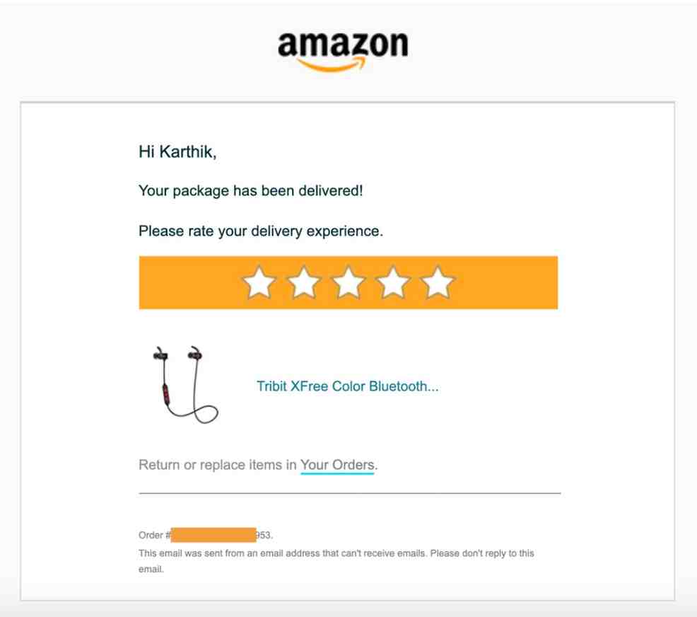 Reimagine Transactional Emails: Boost Retention Through Customer Delight 3 Amazon