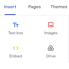 Inserting menu on Google Sites 