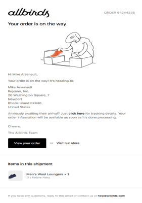 Reimagine Transactional Emails: Boost Retention Through Customer Delight 1 allbirds