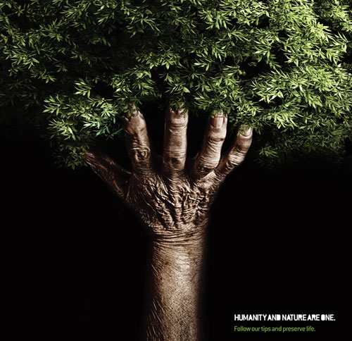 Eye catching and clever print ad conveying the social message of saving trees